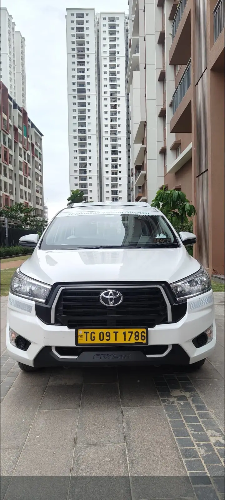 Toyota Innova Crysta SUV chauffeur-driven cab for hire in Hyderabad